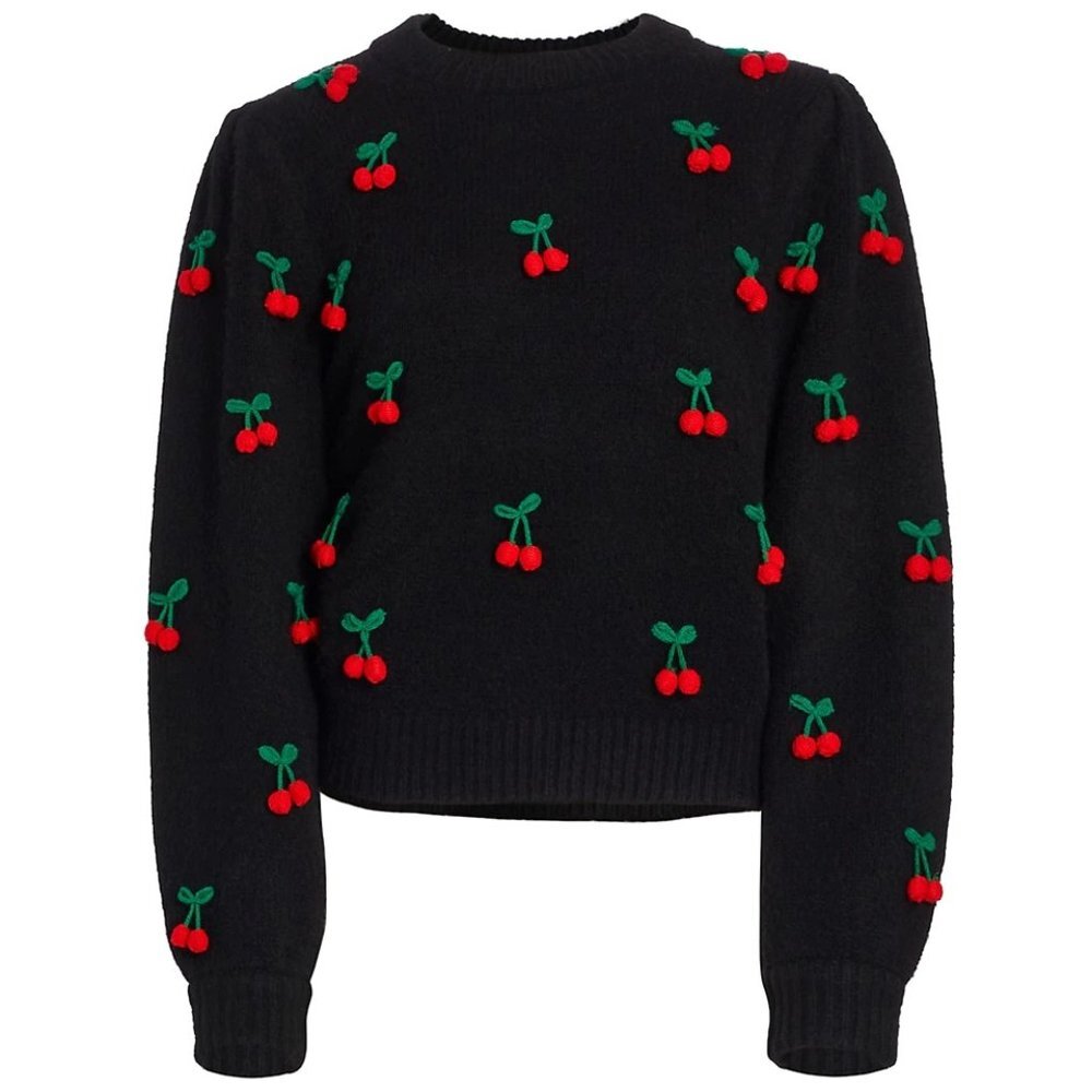 FARM Rio Crochet Cherry Pullover Sweater - Picture 2 of 12